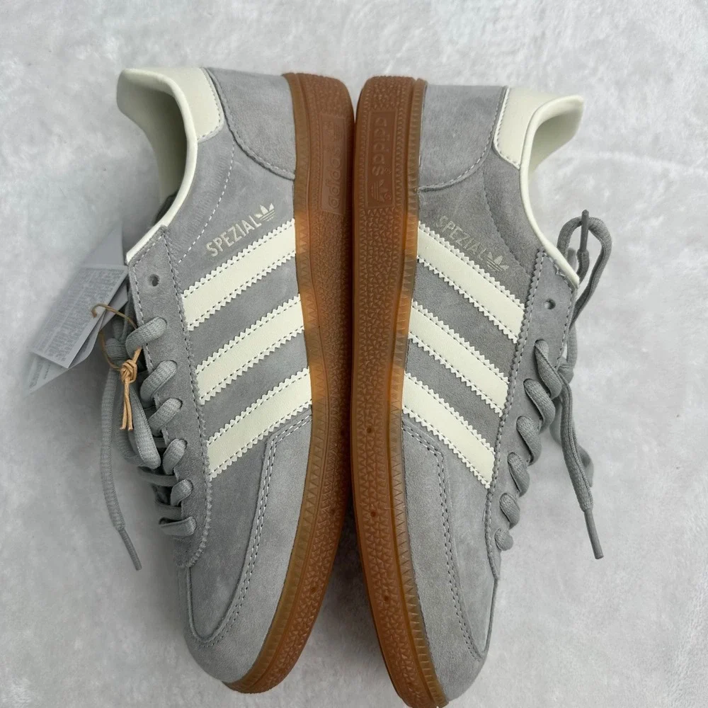 Adidas Handball Spezial Grey Off White Gum Suede Sneakers Mens 7 Womens 8 - Picture 5 of 9